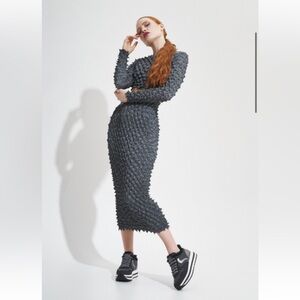 Voile Blanche Maran Fur Leather Shearling Platform Sneakers Black & Grey Sz 39